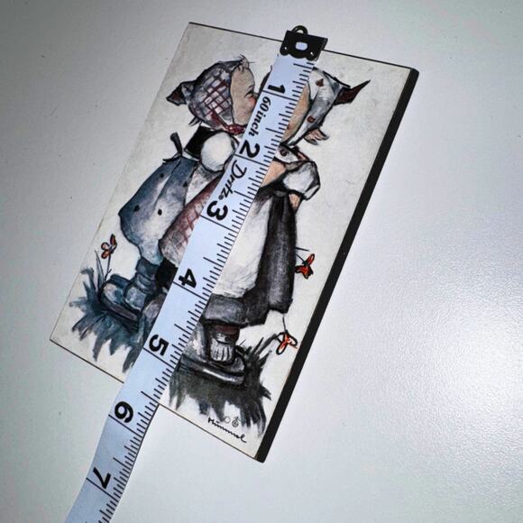 Vintage Hummel Style Wall Plaque • Small Wood Hanging Decor - Picture 8 of 8